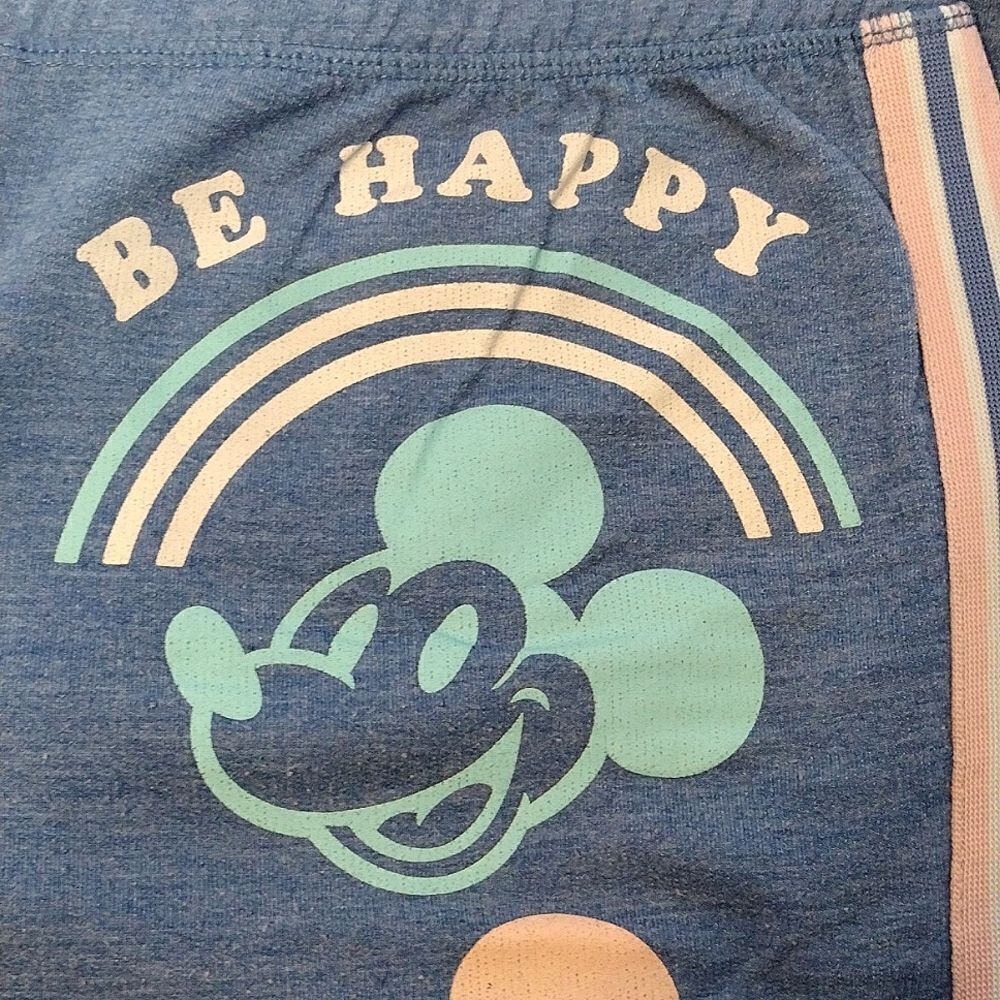 Disney Mickey Mouse Blue Pink Printed Jogger Pajama Lounge Pants‎ Large - Picture 4 of 14